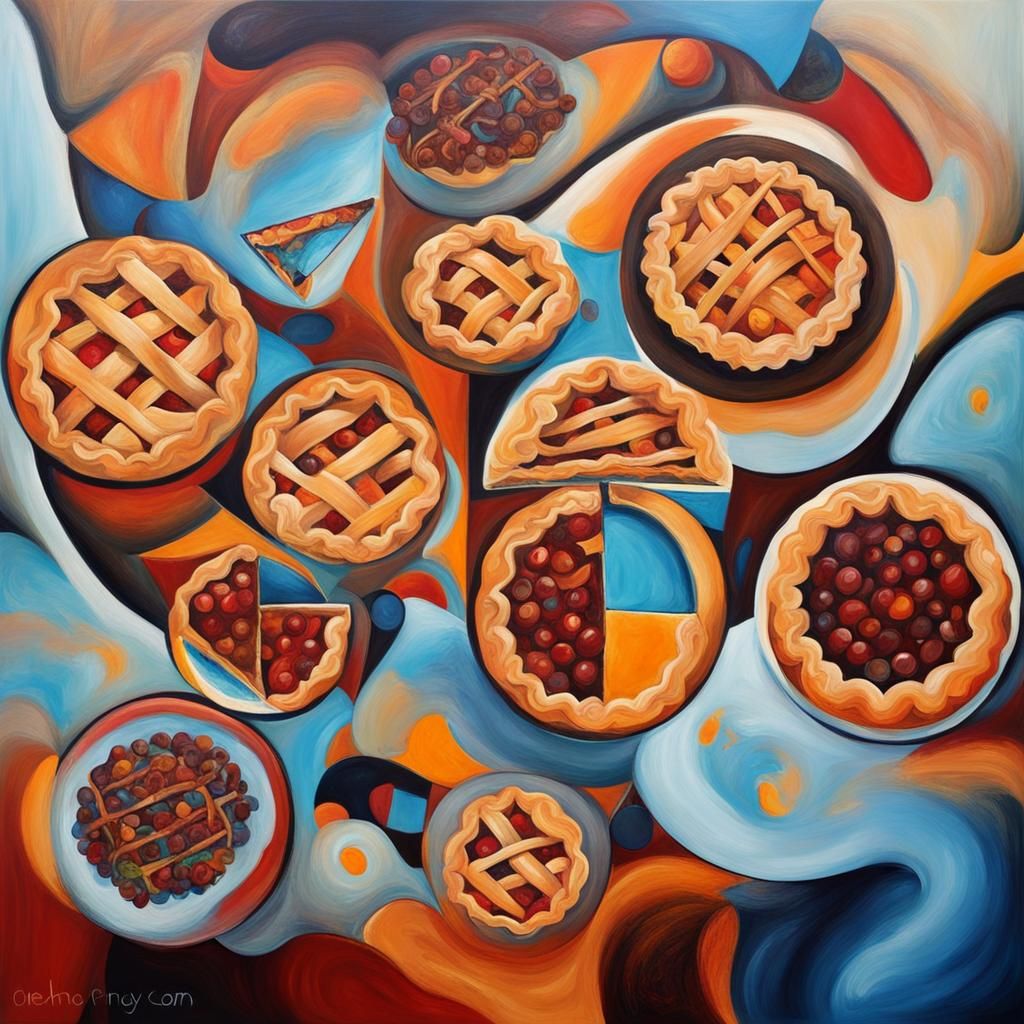Heavenly Pies: Abstract Art in Complementary Colors