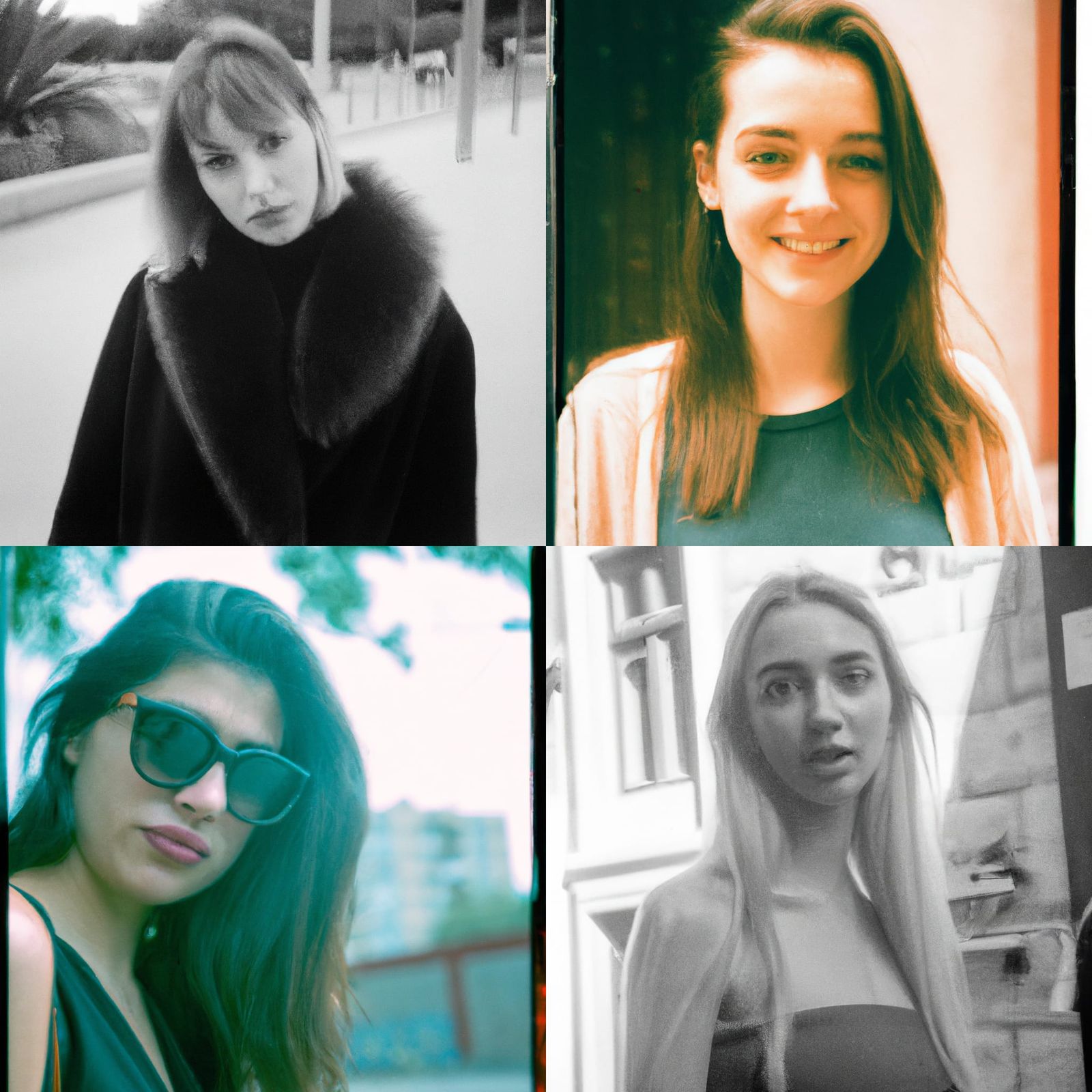 Street Photo of a Girl with Expired Film Effect