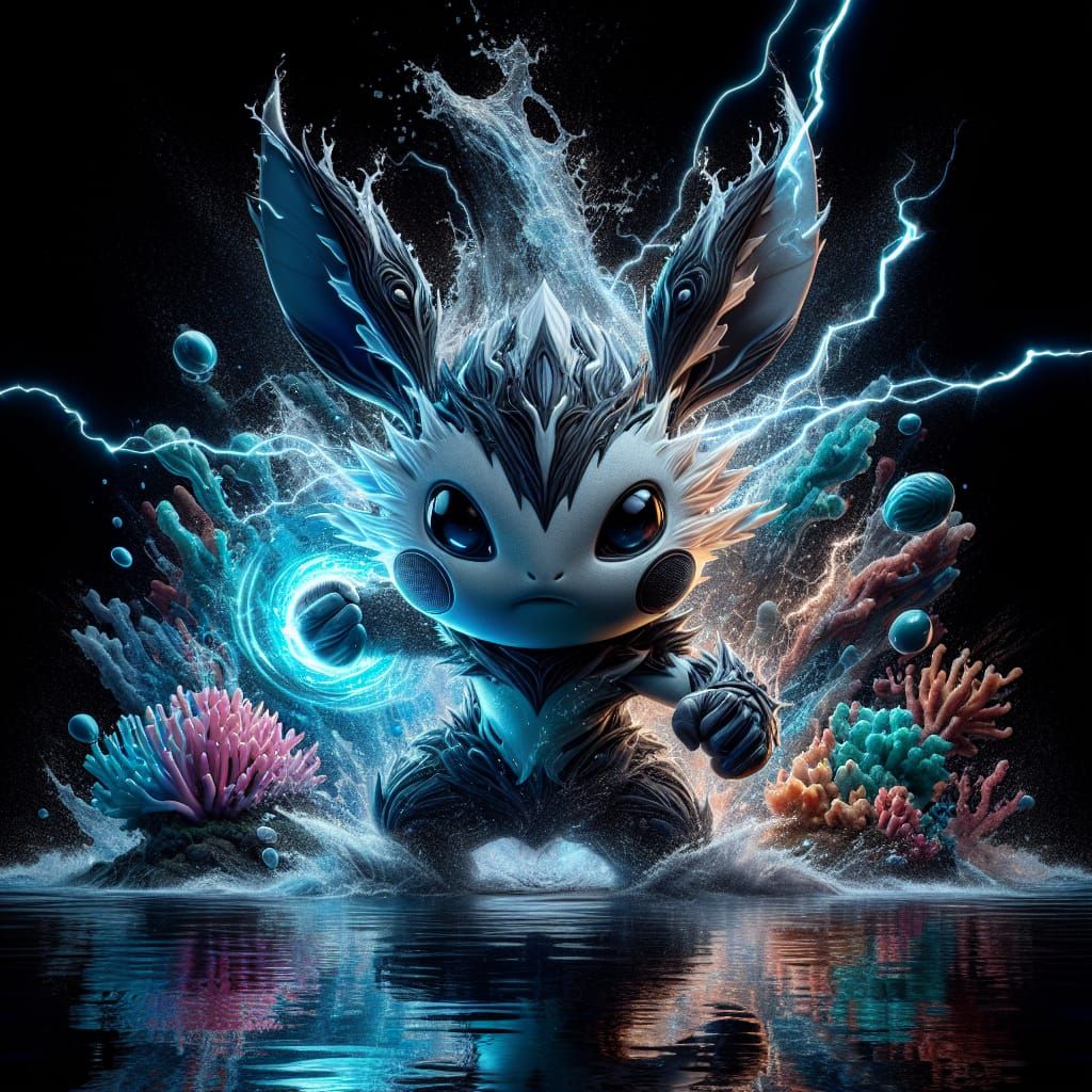 Water Creature in Tsunami Combat: Digital Rendering