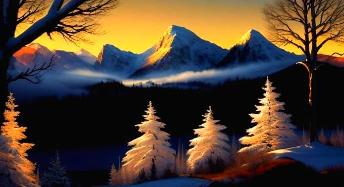 Epic Winter Nature Scene in Detailed Painting