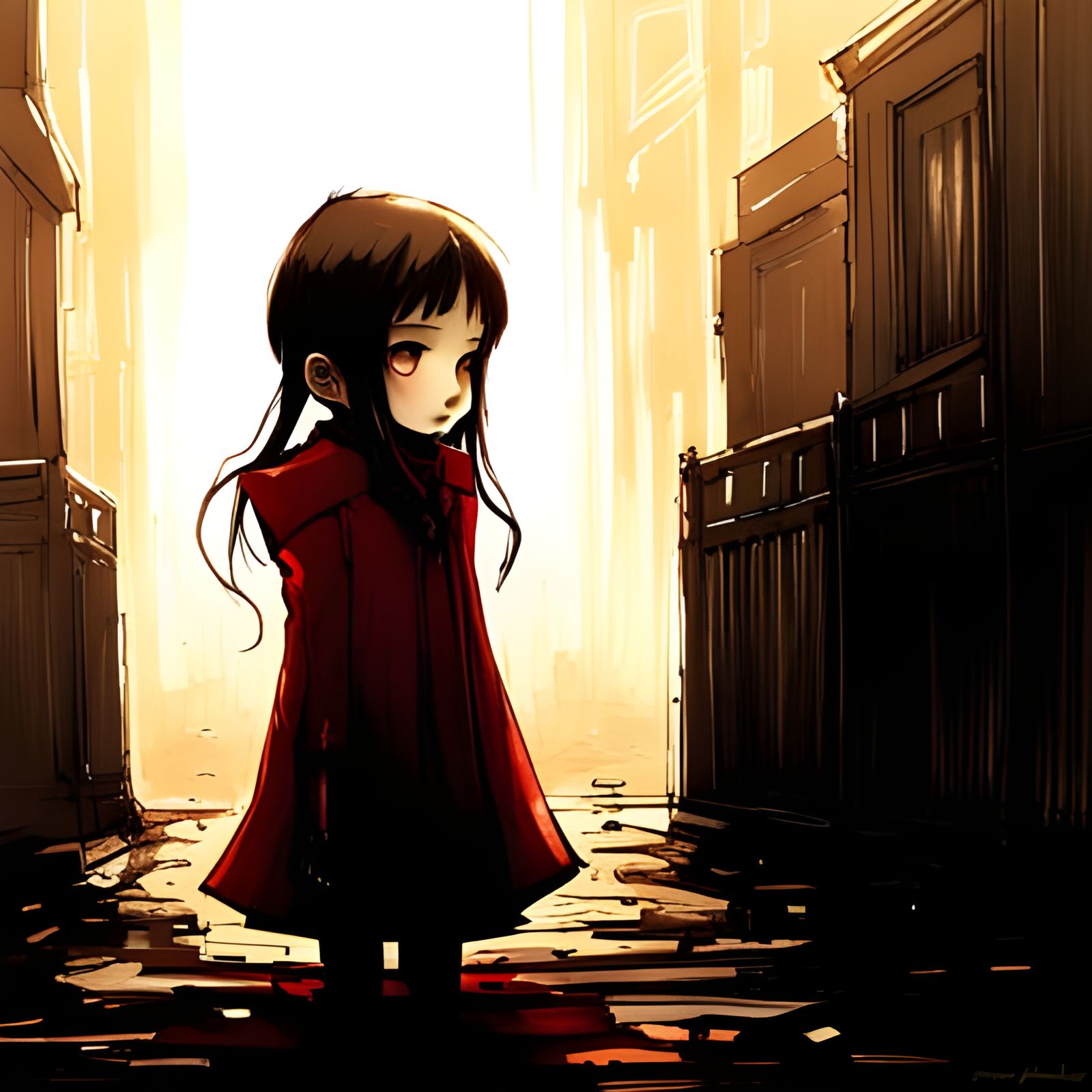 Gothic Vampire Girl in Hyperrealistic Digital Art