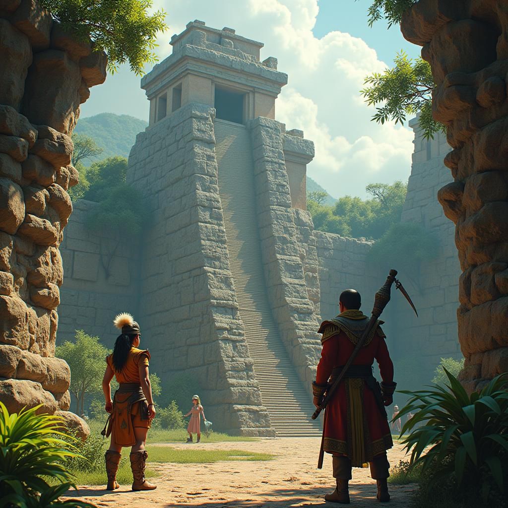 Cortés and Moctezuma: Fantasy Aztec Concept Art