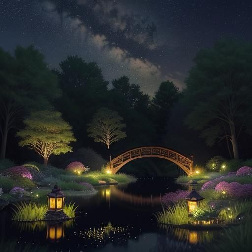 Tranquil Forest at Dusk with Fireflies in 8K