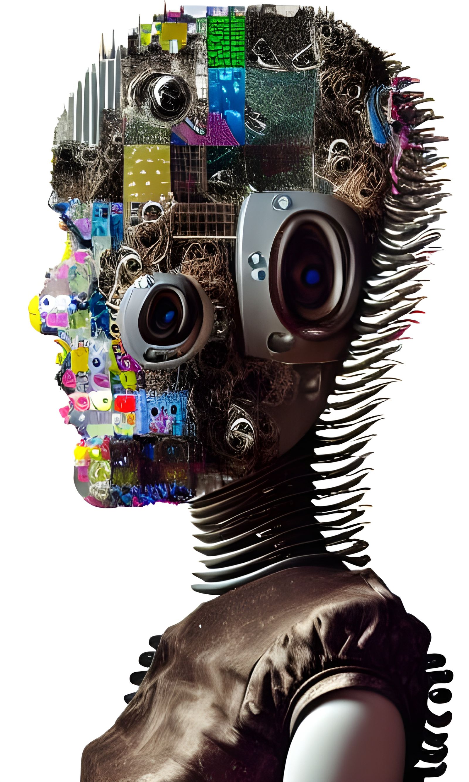 Detailed Portrait of a Robotic Female Android