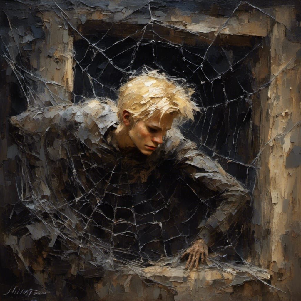 Blonde Prince Entangled in Dark Fairy's Web