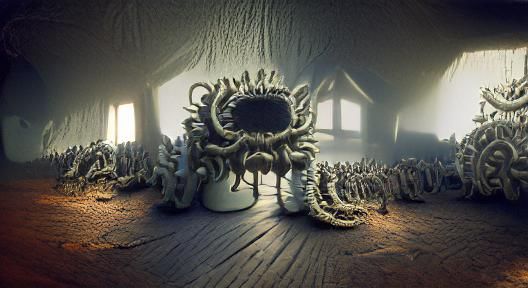 Dunwich Horror Detailed Painting with Volumetric Lighting