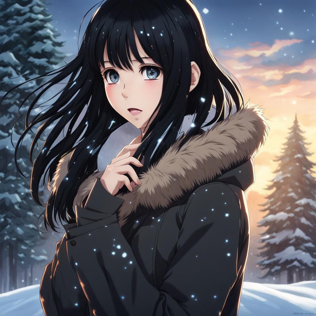 Scarred Girl in Anime Style Gazing at Hands