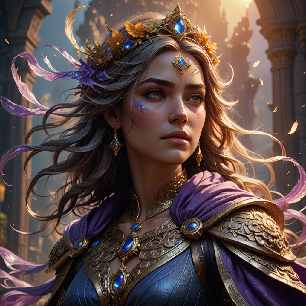 Ethereal Goddess in Whirling Wind