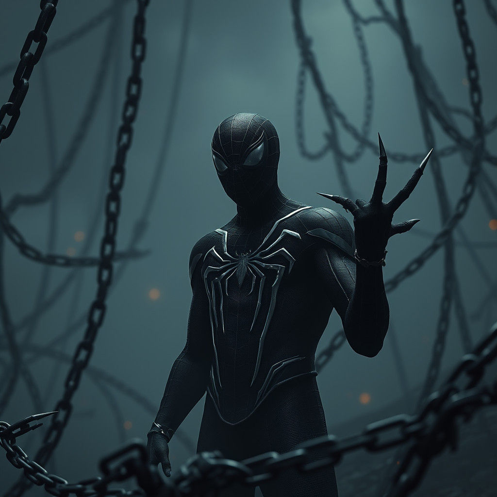 Gothic Spiderman as Dark Fantasy Horror Art