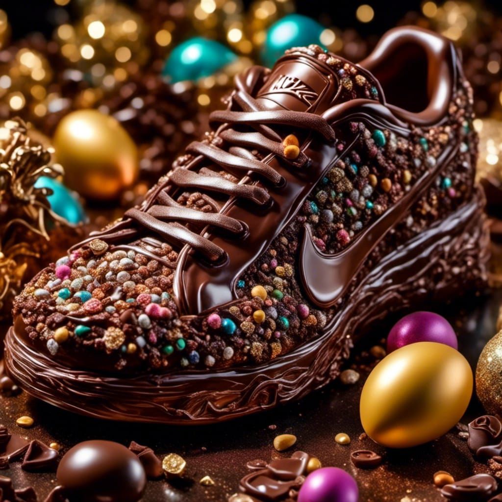 Chocolate Nike Sneaker for Easter in Hyperrealistic Style