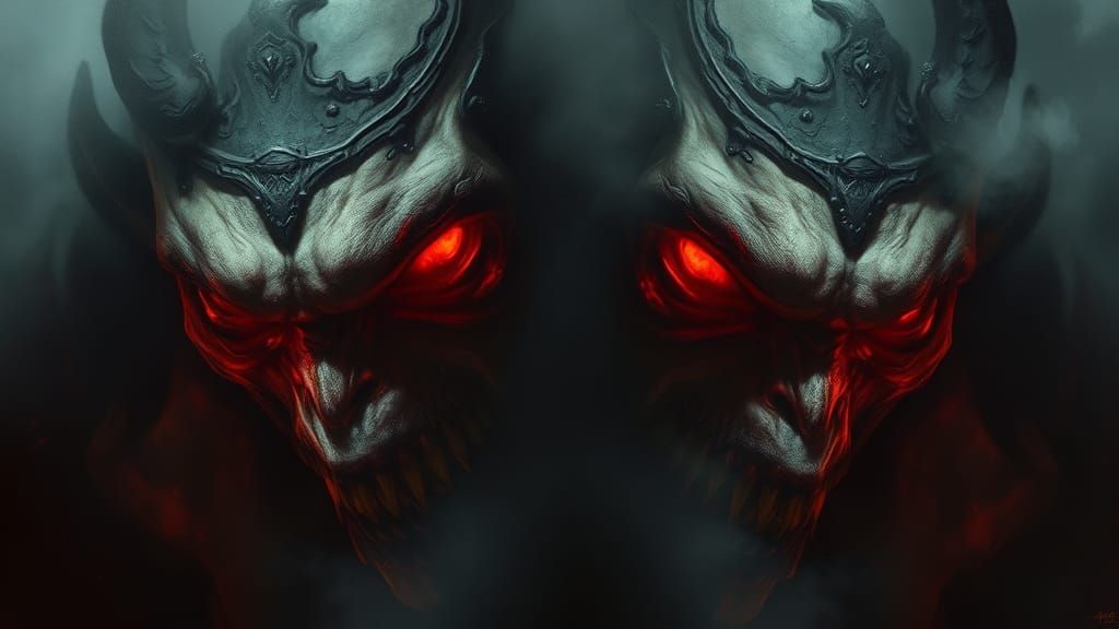 Terrifying Shadow Vampire in Ethereal Oil Painting