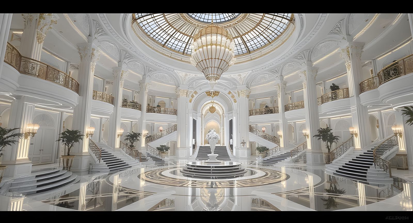 Grand Art Deco Hotel Film Set in 1930s Style