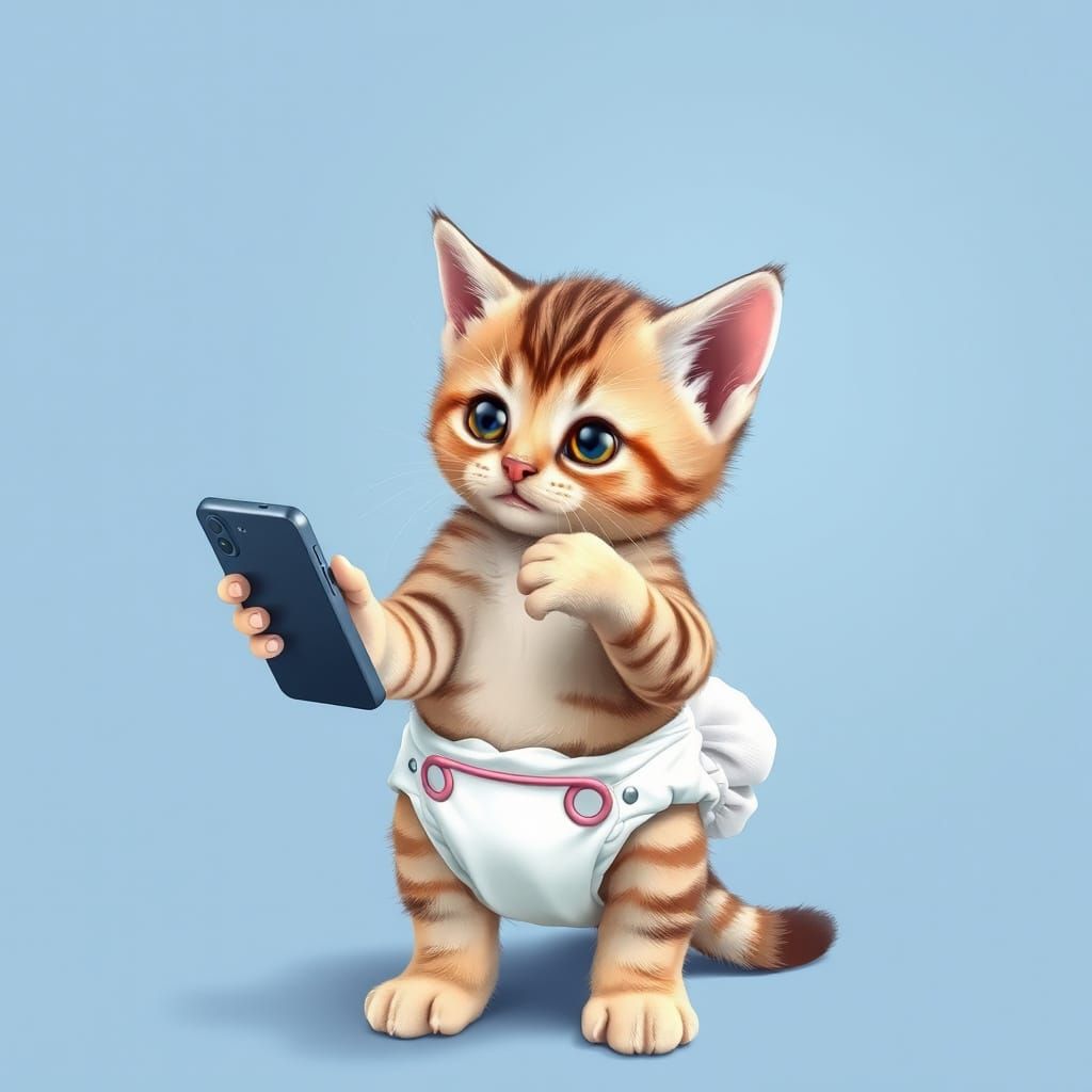 Gen Alpha Kitten with Phone