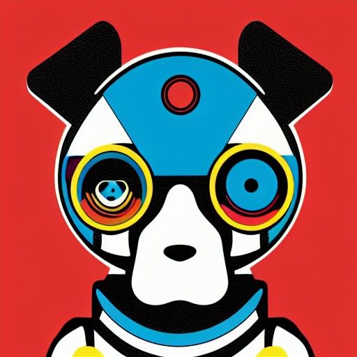 Robotic Dog in Pop Art Style