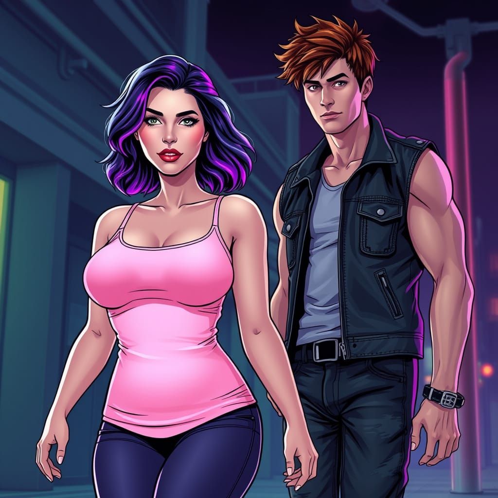 Ethereal Goddess in Neon Dreams