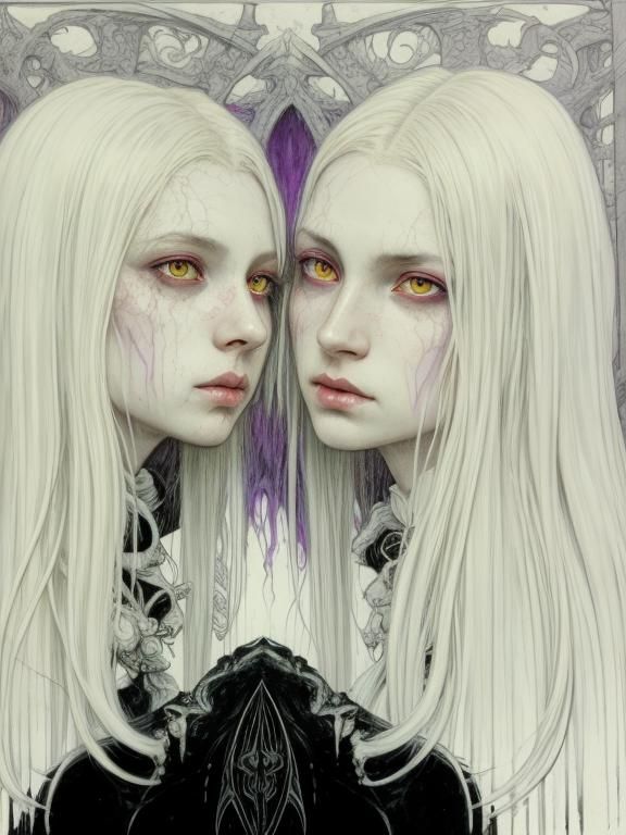 Demonic Raven Sisters in Dark Fantasy Style