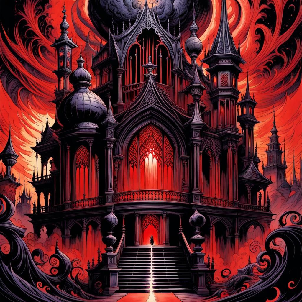 Wrath in Gothic Watercolor Style