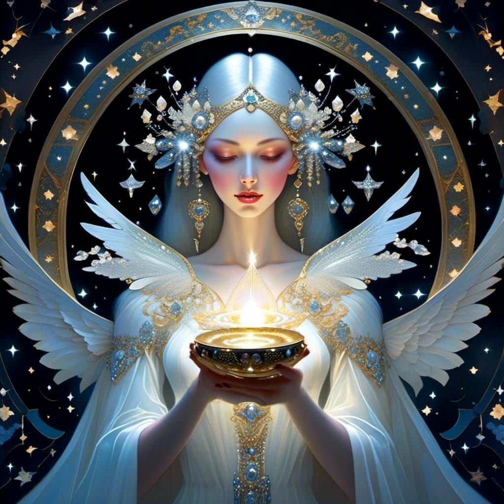 Moonlit Hands: Ethereal Fantasy Portrait