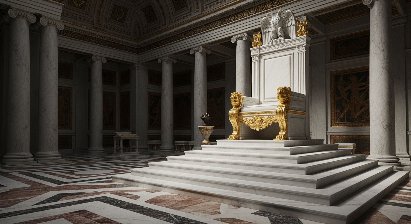 Opulent Throne in Ancient Roman Palace