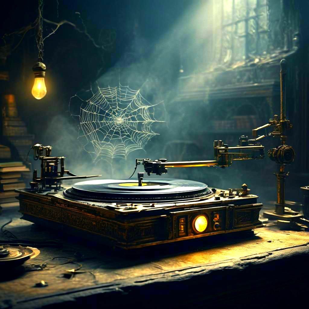 Esoteric Turntable in Sinister Fantasy Art Style