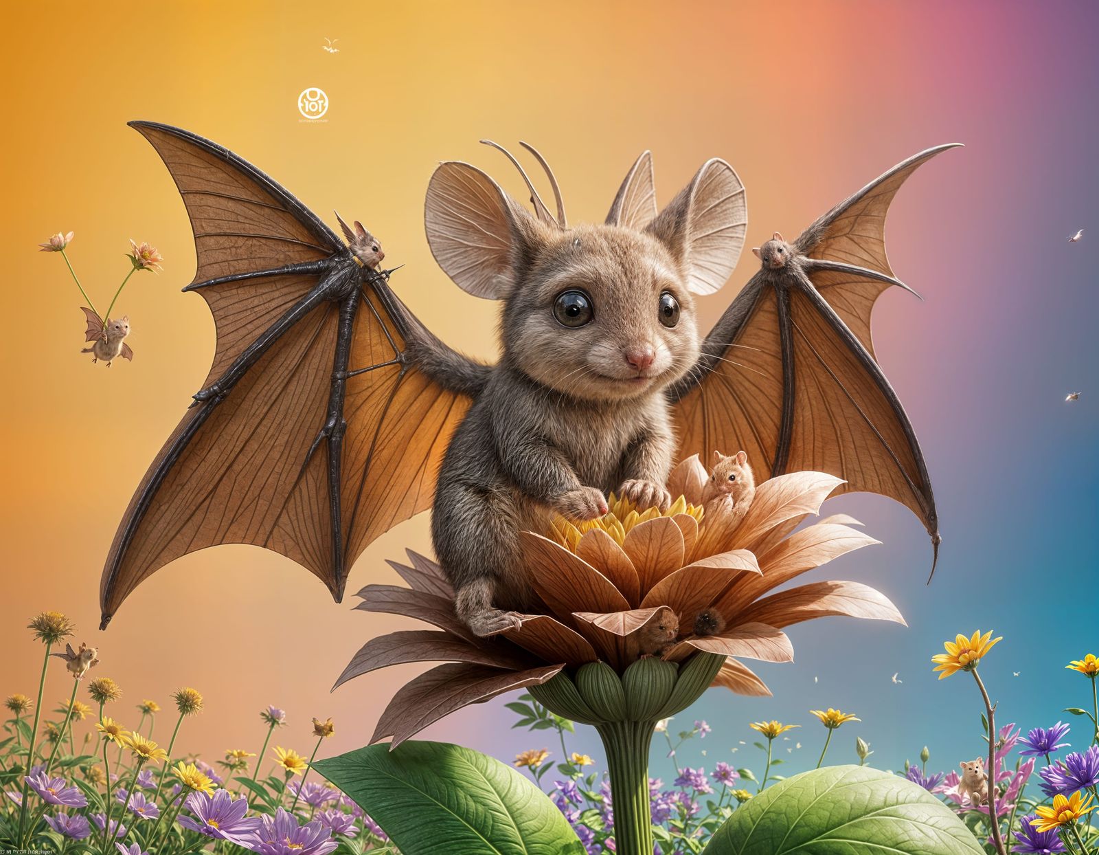 Dormouse with large bat wings
