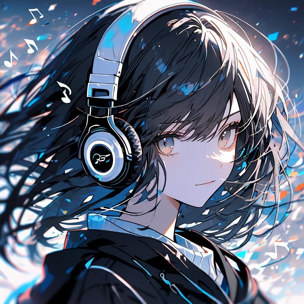 Teenage Girl Listening to Music in Close-Up Portrait