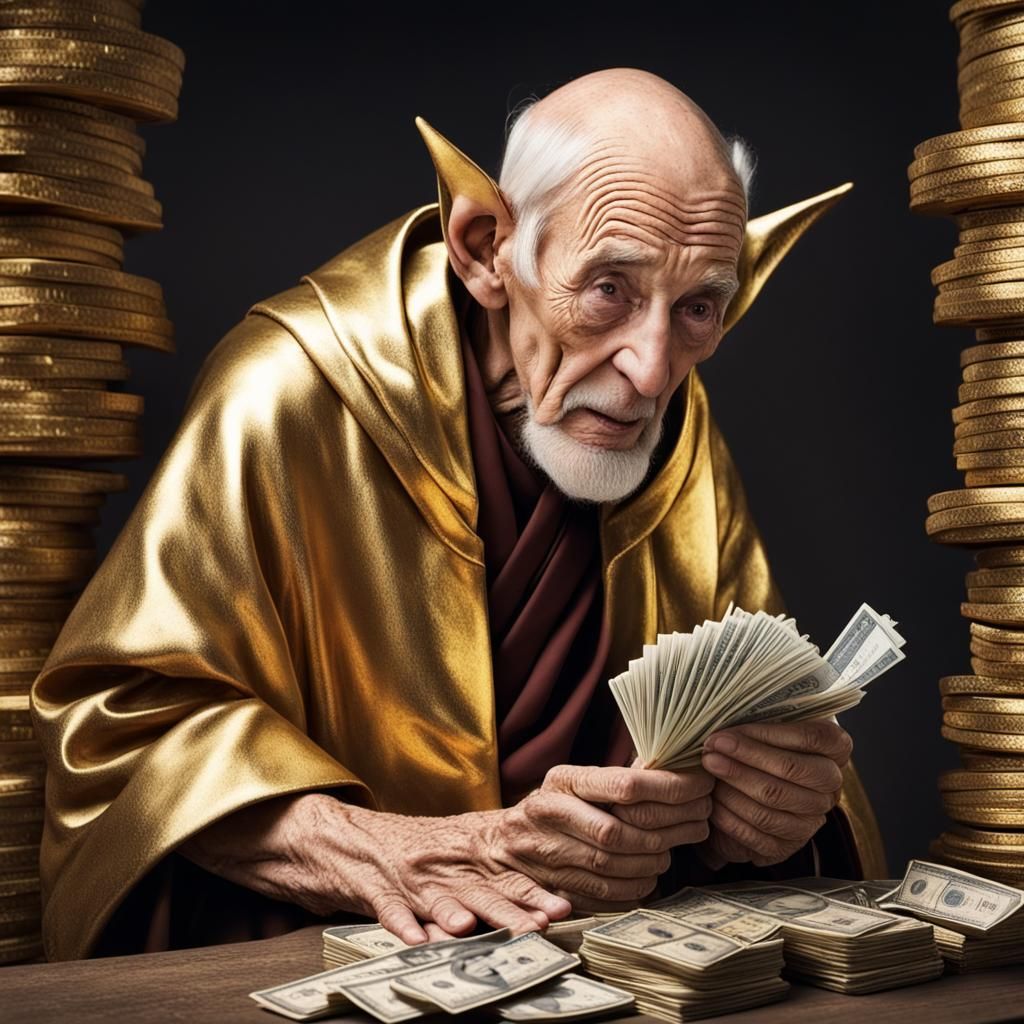 Golden Monk Coveting Money