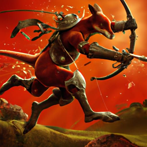 Armored Kangaroo Archer Defending Planet Baiame