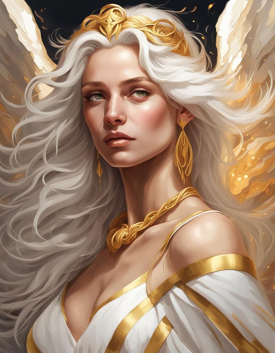 Beautiful Angel Portrait in Fantasy Art Style