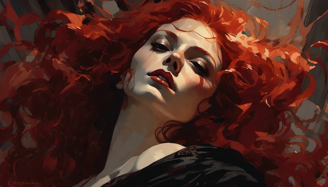 Vampiress Portrait in Style of Classical Painting