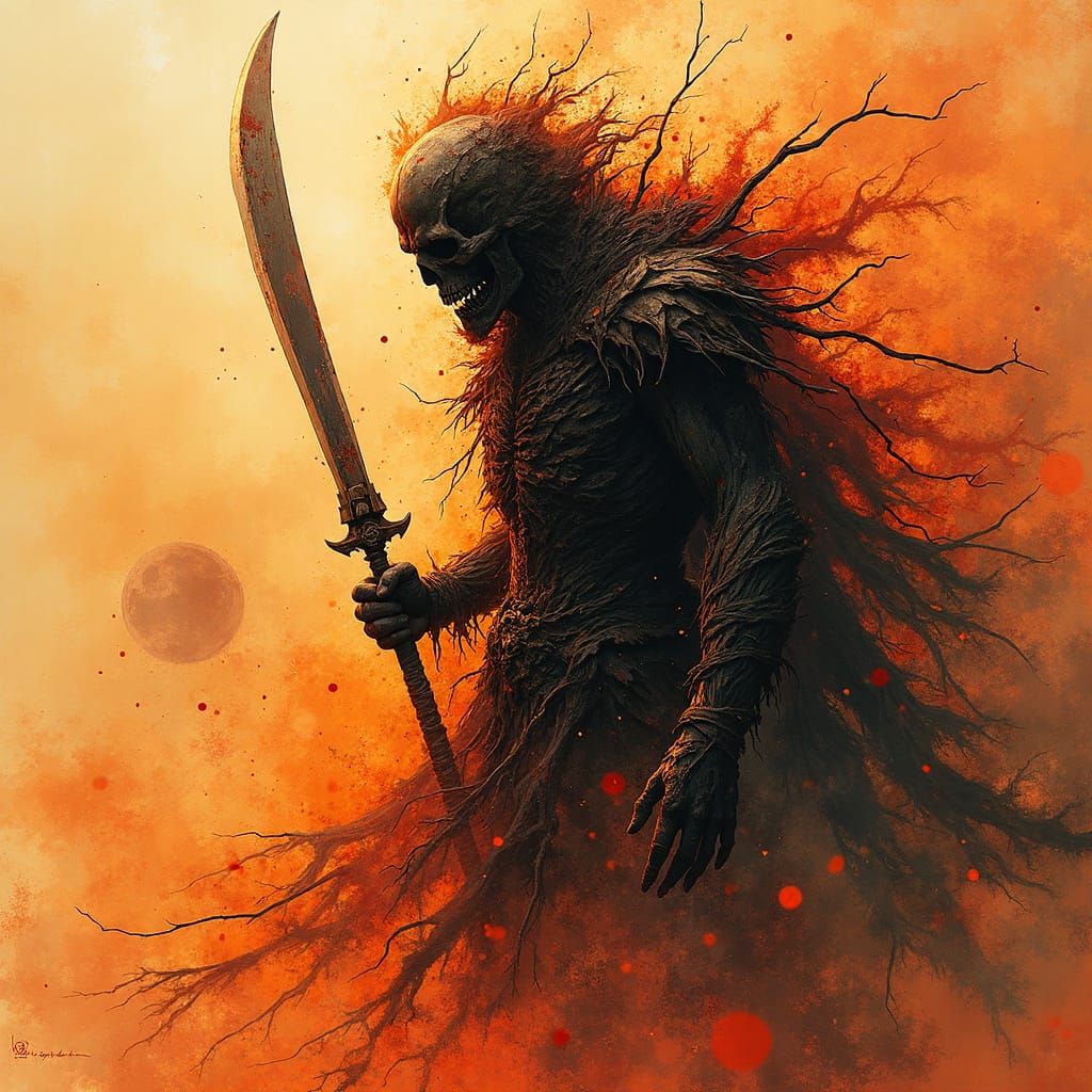 A Undead Warrior in jagged form.