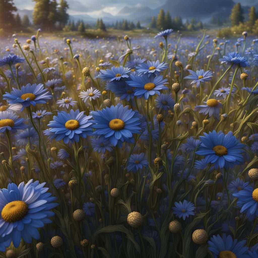 Daisies and Cornflowers: Fantasy Concept Art
