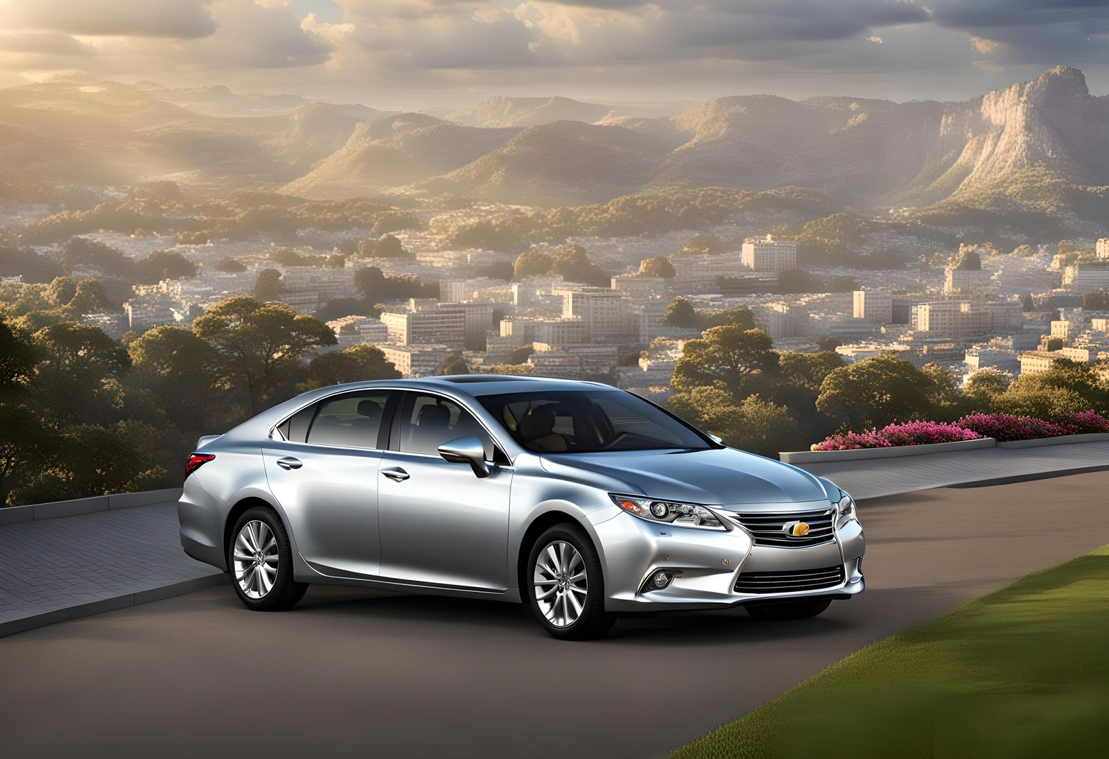 Silver 2013 Chevrolet Lexus ES300h Render