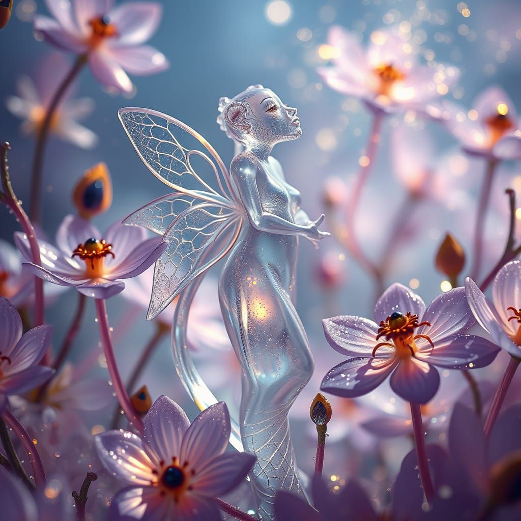 Crystal Dryad in Glass World with Stardust Mist