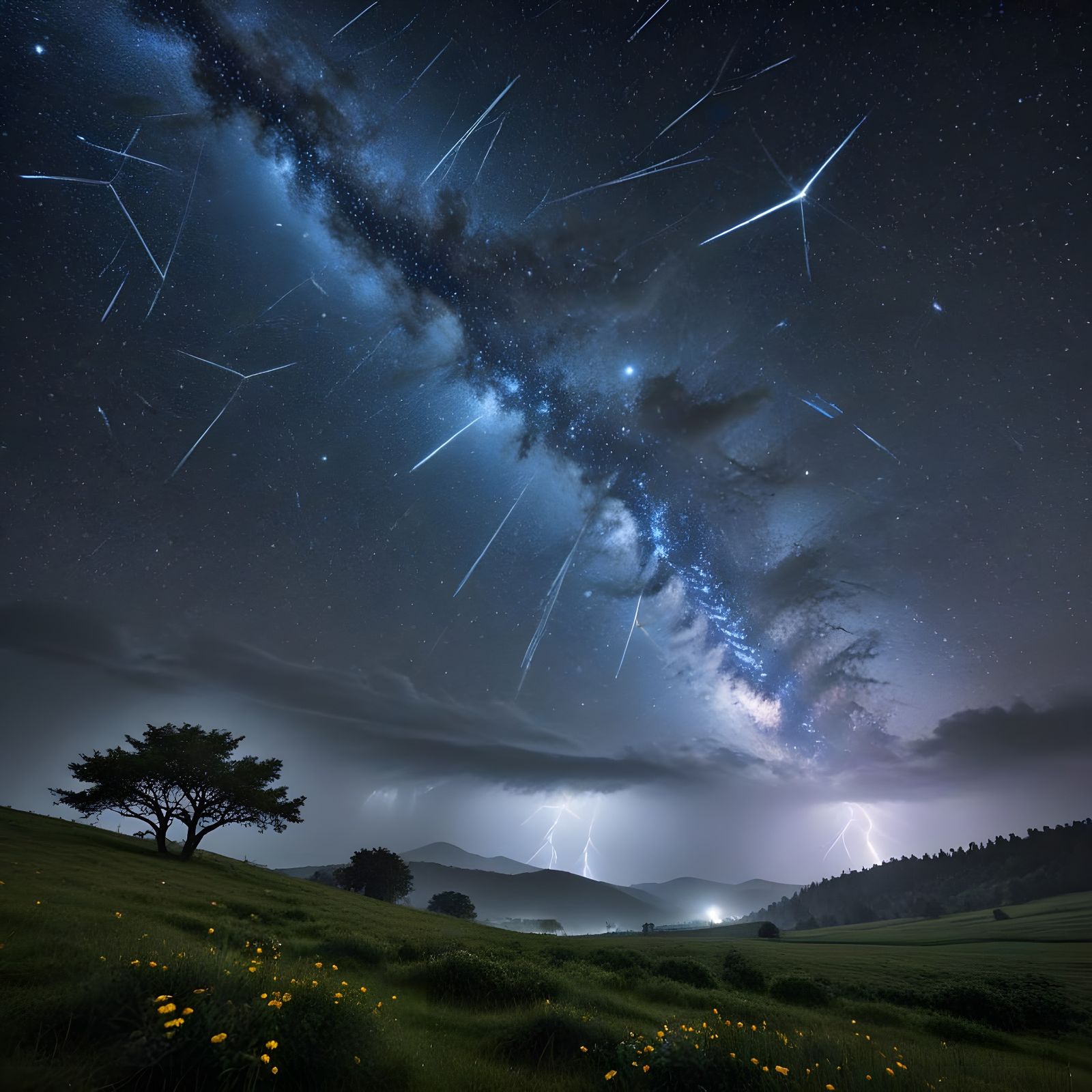 Surreal Cosmic Landscape in a Star Storm Tempestralis