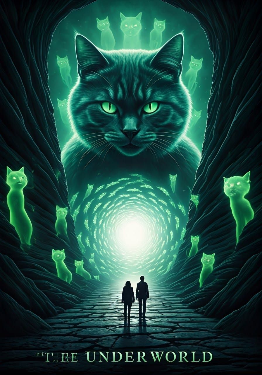 Ectoplasmic Cat Vortex: Ghostly Underworld Movie Poster