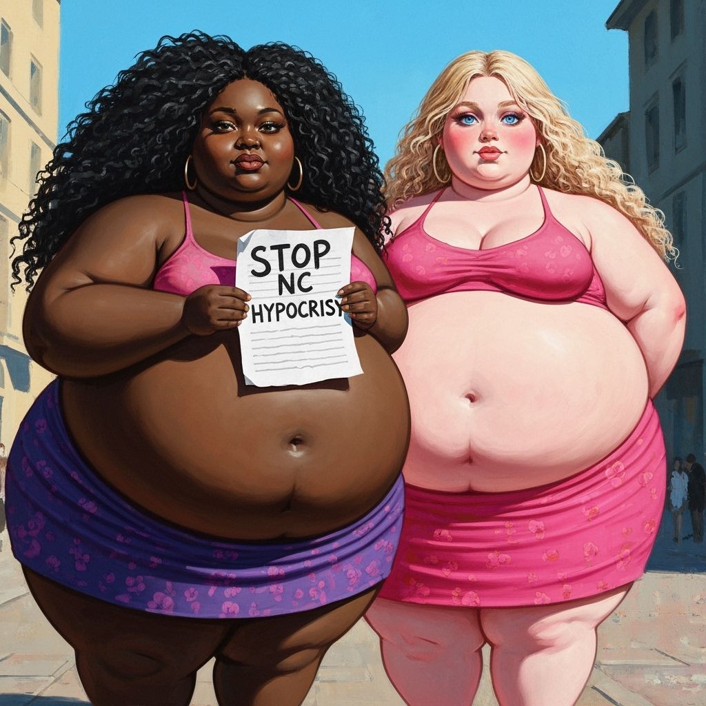 BBW Lesbian Couple Protesting in Graffiti Street Art