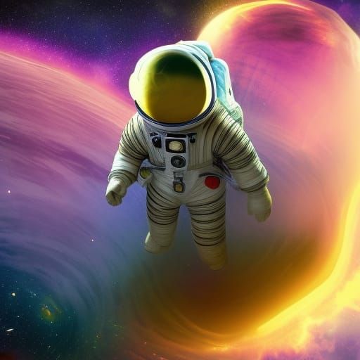 Astronaut in Psychedelic Space: Surreal Concept Art