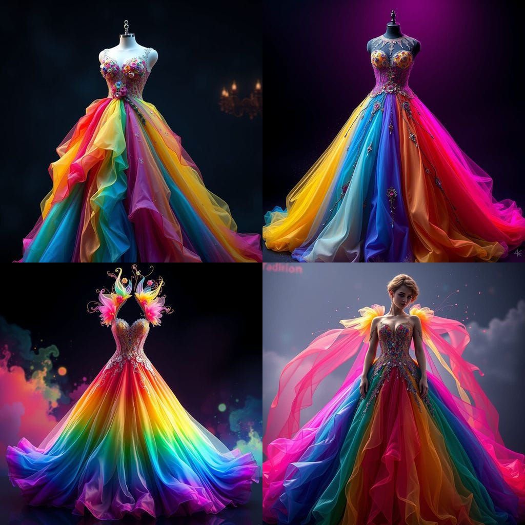 Vibrant Prom Dress in a Fantastical Realm