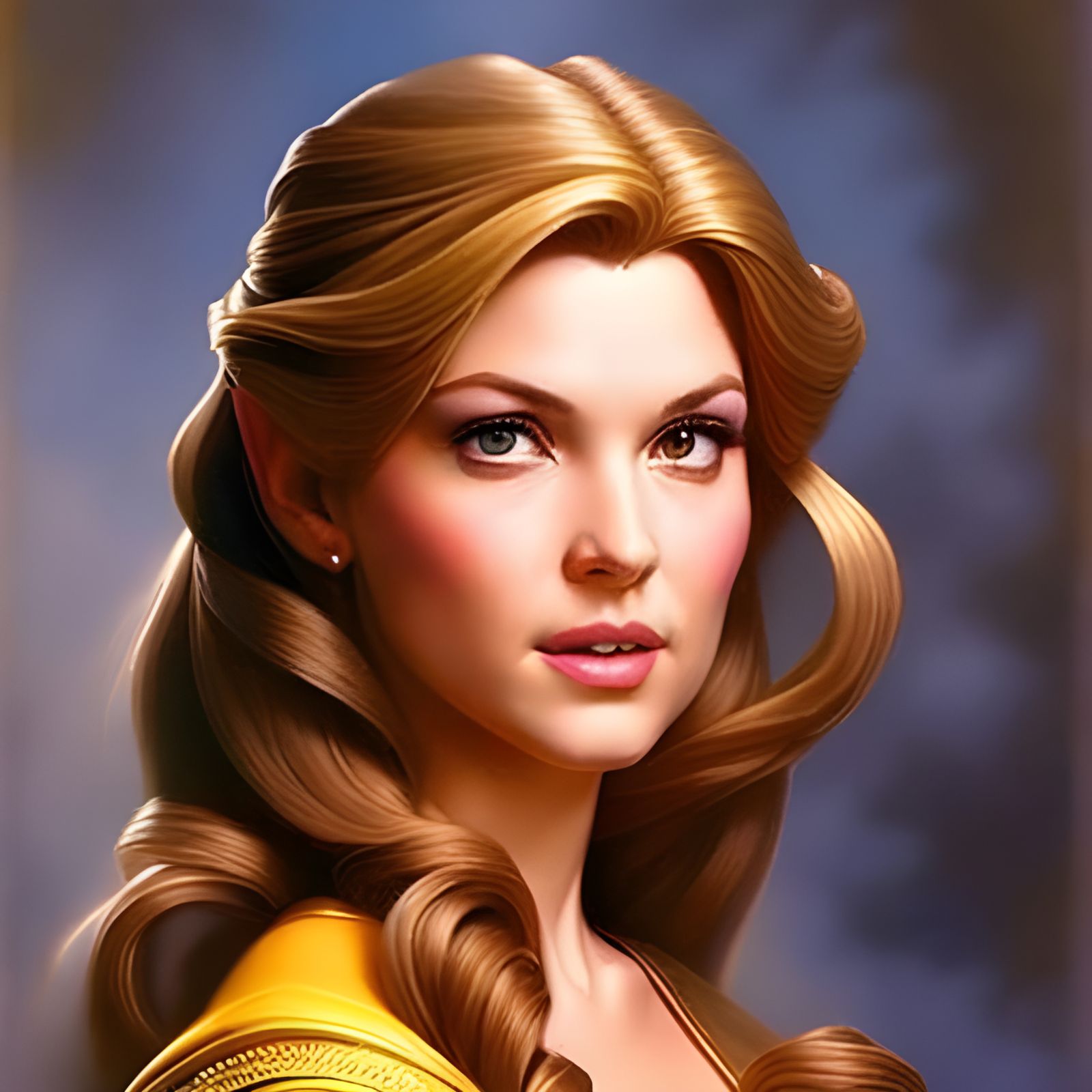 Detailed Portrait of Belle in Hyperrealistic Style