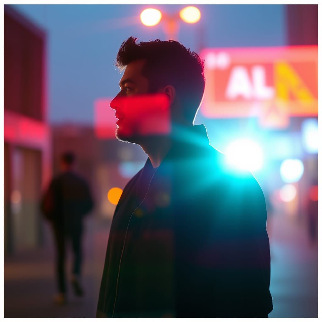 Golden Hour Double Exposure in Cinematic Style