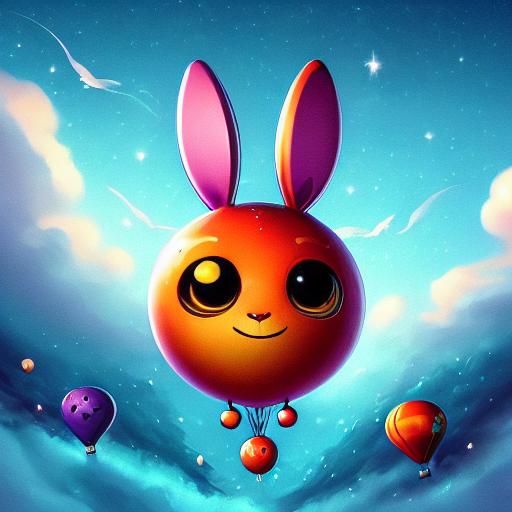 Balloon Rabbits in a Dreamy Pastel Sky