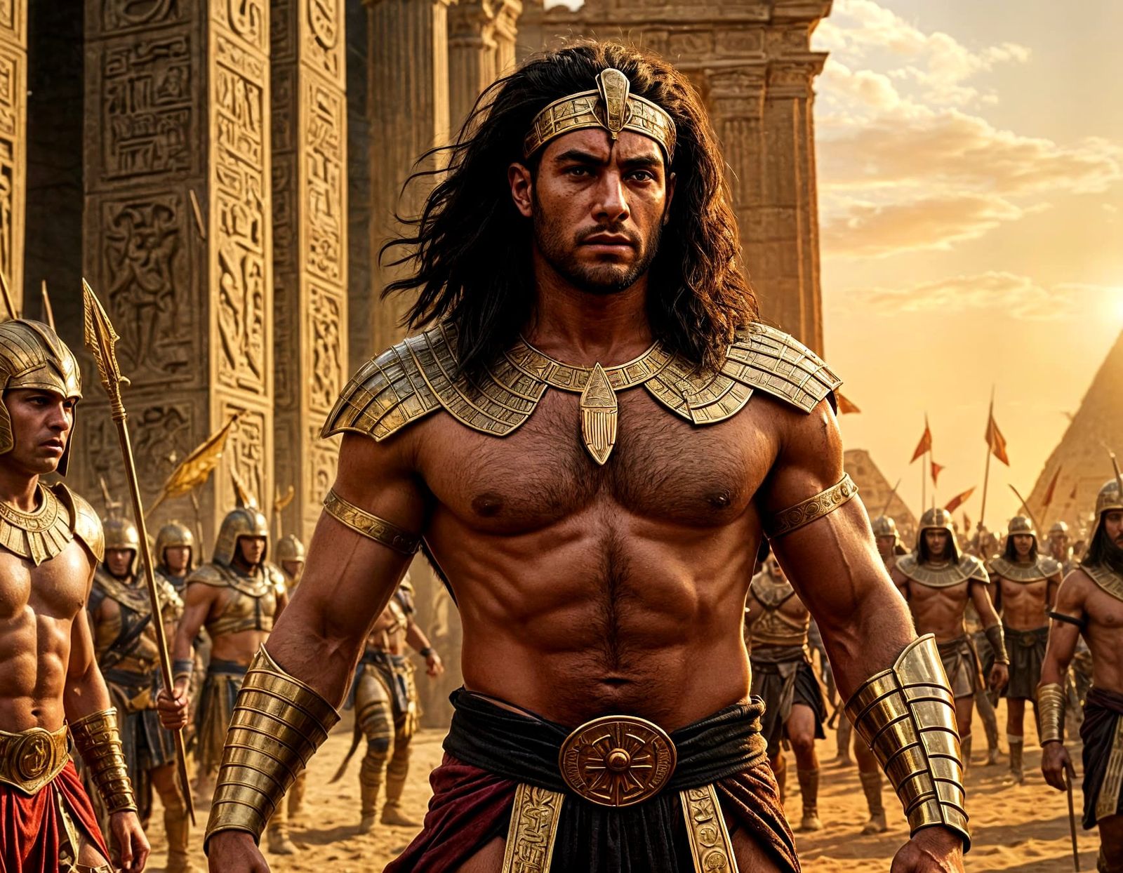 Egyptian Pharaoh Leads Charge into Ancient Battle