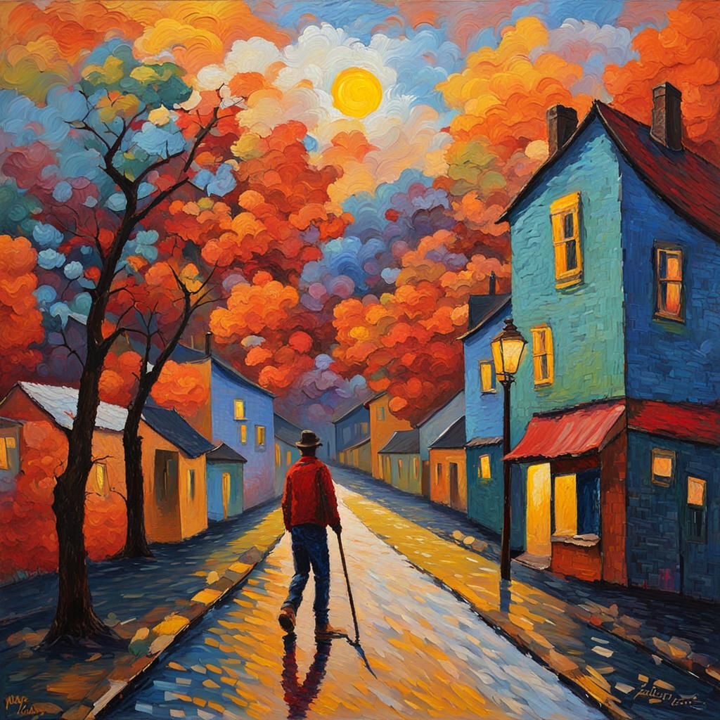 Neo-Impressionist Heart Bursting with Joyful Energy