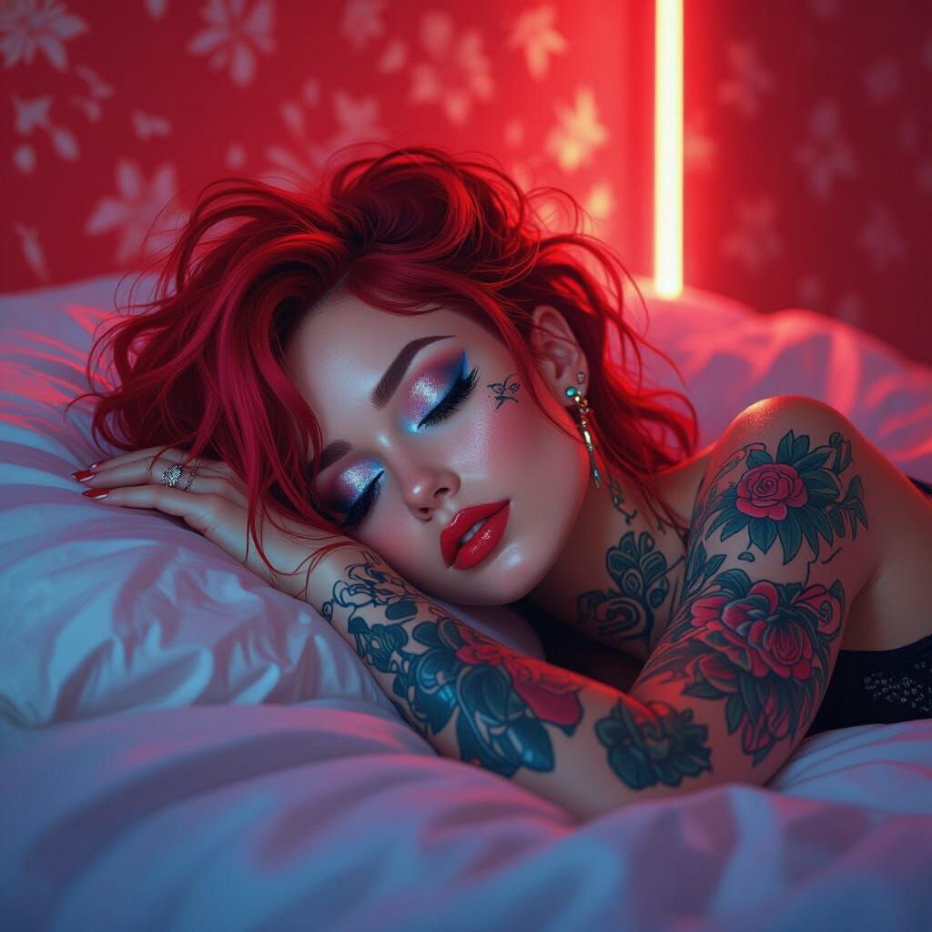 Dreamy Sassy Lady Portrait in Oil Painting Style