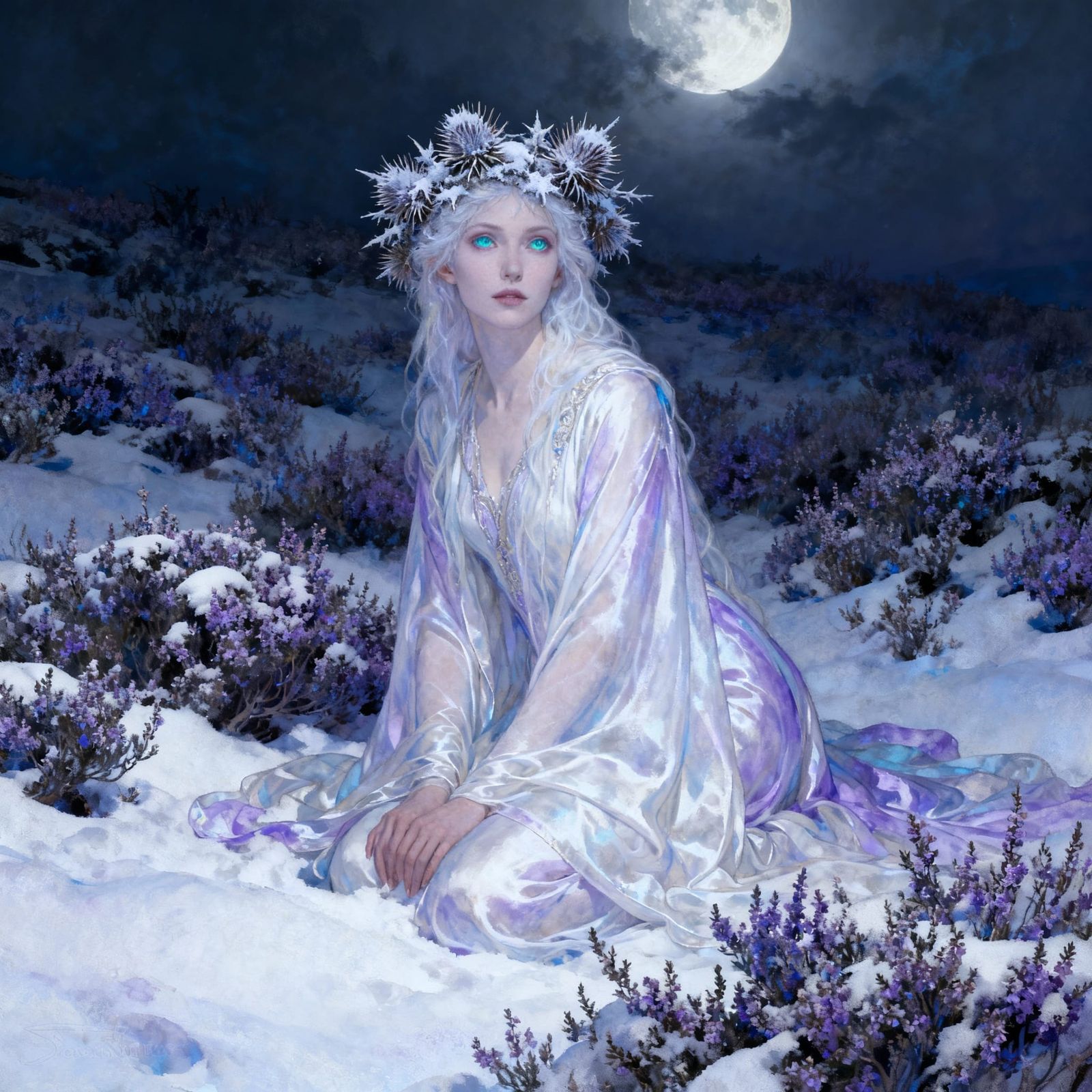 Fairytale Spirit Portrait with Opal Eyes