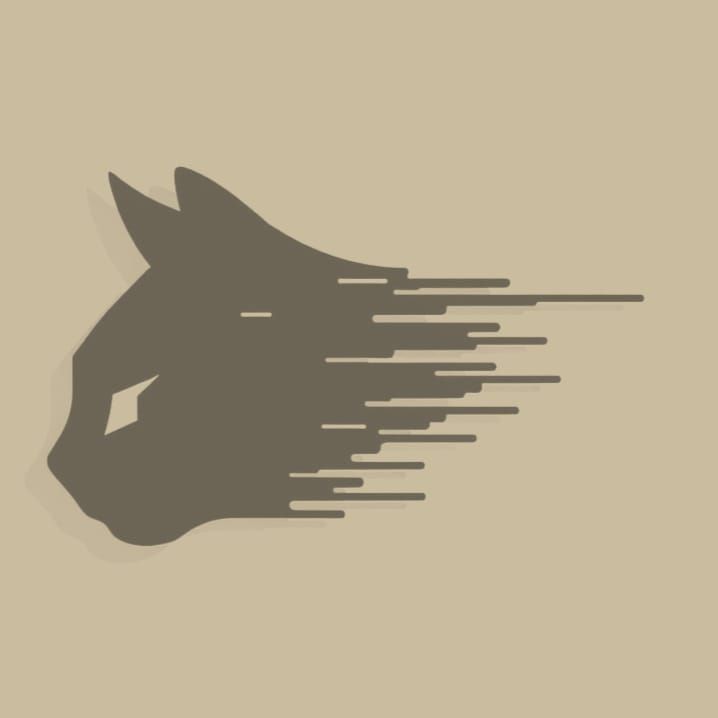 Glitched Black Cat Logo in Glitchcore Style