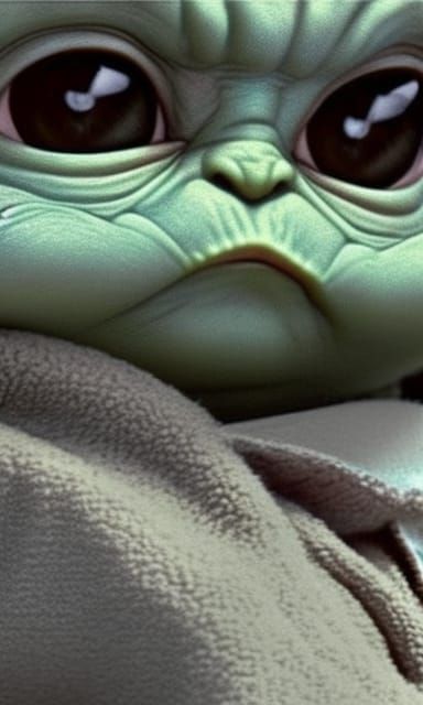 Hyperrealistic Baby Yoda Portrait