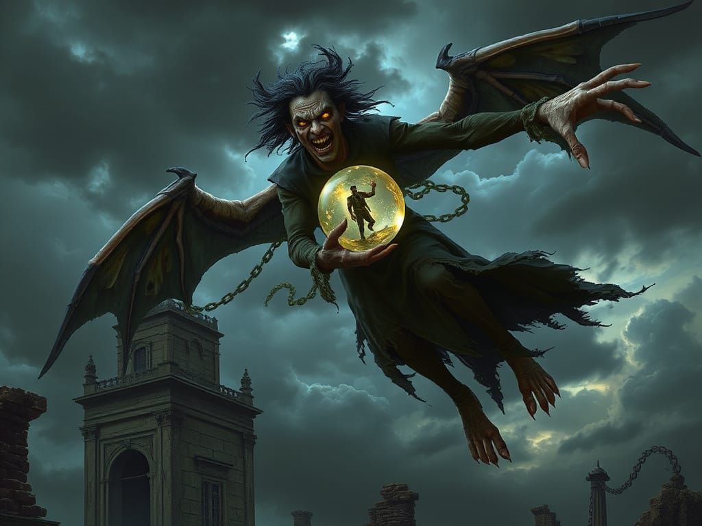 Sinister Harpy Captor in Detailed 3D Style