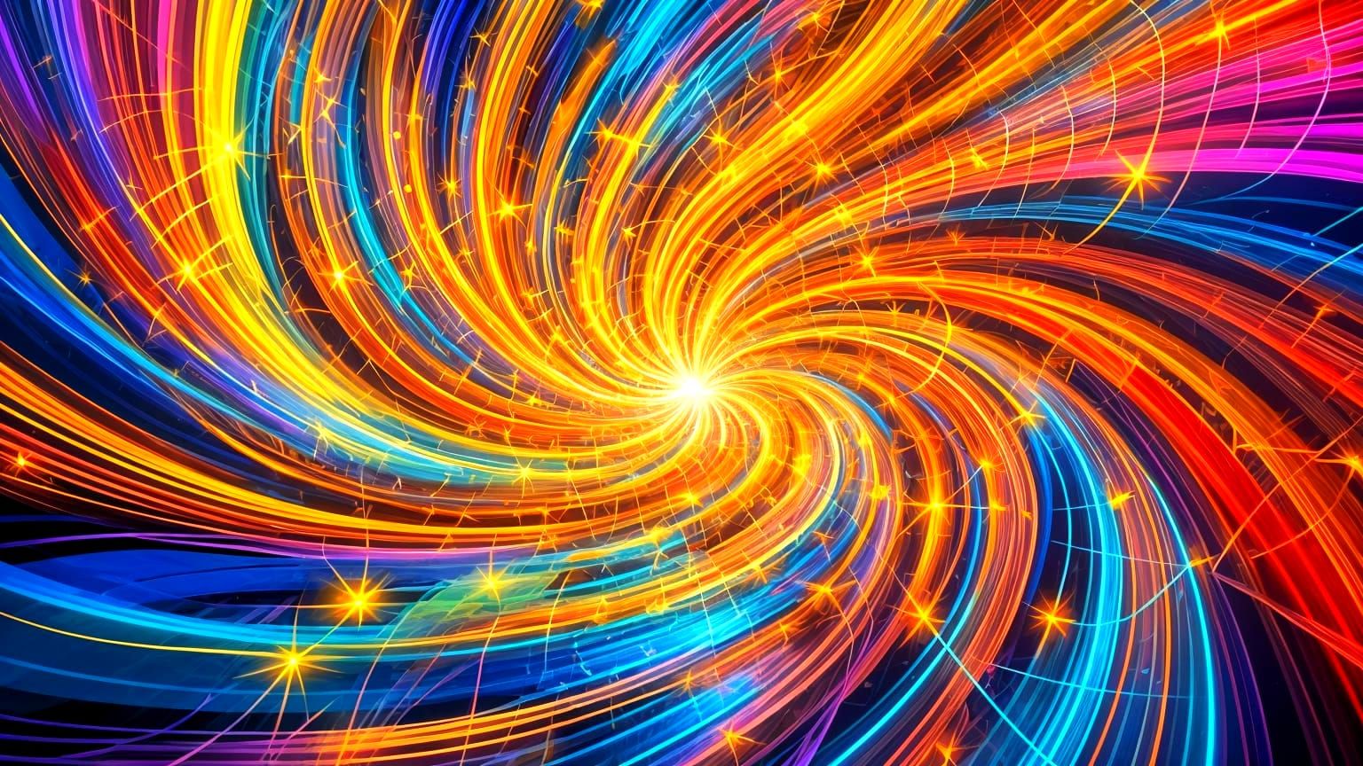 Abstract Geometric Sundawn Vortex in Flower of Life Pattern